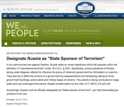 Thousands Petition White House to Designate Russia as State Sponsor of Terrorism