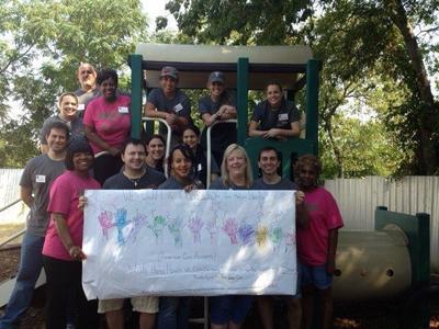 Dallas-based Expedia, Inc. staff volunteering at American Care Foundation
