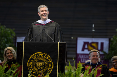 U.S. Secretary of Education Arne Duncan urges Arizona State University graduates to be change agents