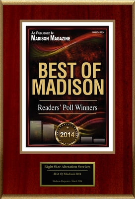 Right Size Alteration Services Selected For "Best Of Madison 2014"
