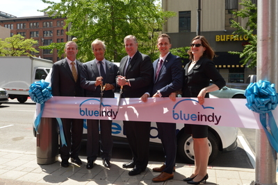 BlueIndy, the largest electric car sharing service in the United States, launched by Bollore Group