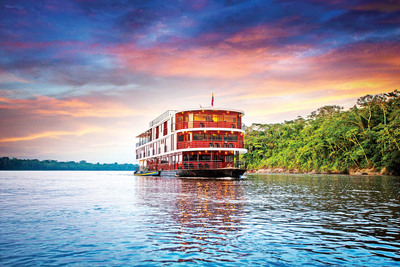 As part of the new 12-day, 11-night Ecuadorian adventure, featuring the Amazon and Galapagos Islands, guests will spend four nights on a river cruise on the Anakonda riverboat to explore the tropical rainforest. From the riverboat, they can opt to venture forth by motorized canoe to a lush world where they might see a 3-toed sloth or one of the Amazon's famed pink river dolphins. (Maryna Marsto, Photographer)