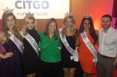 Miss Liberty, Jamie Hughes; Miss New Jersey, Cara McCollum; Argus Media US Products Reporter, Haden Gulsby; Miss Southern Tier, Jillian Tapper; Miss Central Coast, Anna Negron; and Argus Media Refined Products Reporter, Kyle Kearns fueling good with CITGO Petroleum at the Atlantic Region Energy Expo in Atlantic City, N.J.