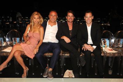 Front row: Shir Nissan; developer Moses Bensuan; Matthew Parento and 3A/Worldwide CEO Edward de Valle II, celebrating Indie Soul for Costa Hollywood Collection during the 16th annual Miami Fashion Week
