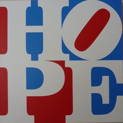 Robert Indiana, Hope, 2008. A unique painting on triple-primed canvas, wooden frame. (c) Robert Indiana. Courtesy Long-Sharp Gallery, Indianapolis.