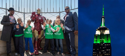 Iron Man Joins Police Athletic League Kids Atop Empire State Building To Celebrate PAL's Centennial