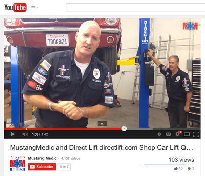 Direct Lift® Gives MustangMedic a Lift on Popular YouTube Series