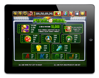 IGT's DoubleDown Casino Soccer-themed slot game "Final Goal."