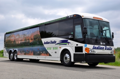 One of eight new “Pure Michigan” motorcoaches that Indian Trails, Inc., and the Michigan Department of Transportation are rolling out on daily scheduled routes throughout Michigan and into Chicago, Duluth and Milwaukee. The buses--which will be seen by hundreds of thousands of people a year--are sure to turn heads, boost ridership, and attract more tourists to Michigan.