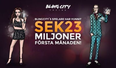 23 miljoner kronor vunna hos BlingCity redan under första månaden!