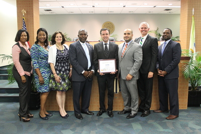 City of North Miami Council Honors Sapoznik Insurance for National Employee Wellness Month as New Police Chief, Leonard Burgess, is Sworn In