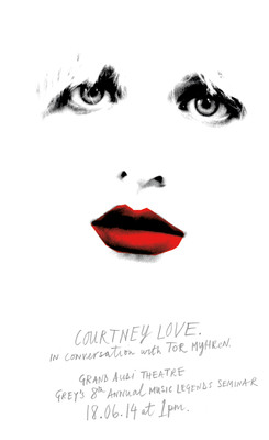 Grey présente Courtney Love à Cannes à l'occasion de la 8e édition de son colloque annuel consacré aux légendes de la musique