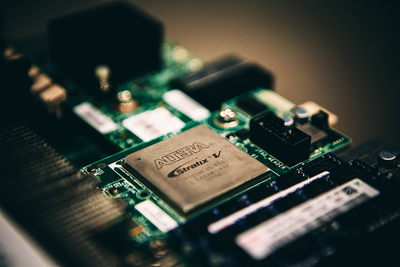 Microsoft Research’s Bing “Catapult” Fabric: An Altera Stratix FPGA sits on a board inside each server, accessible through PCIe, and wired directly to FPGAs in other servers to accelerate Bing workloads.