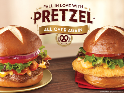 Pretzel fans can reunite with Wendy-s Pretzel Bacon Cheeseburger and Pretzel Pub Chicken sandwiches by the weekend of July 4. Available all summer long, the sandwiches feature an artisan-style pretzel bun with a rich flavor and chewy crust.