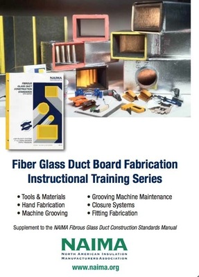 The new DVD Fiber Glass Duct Board Fabrication -- Instructional Training Series is available from NAIMA by calling 703.684.0084. Each of the 22 segments can also be viewed on YouTube by entering “NAIMA Insulation Videos” into the YouTube search bar.