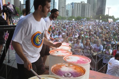 On June 8, during The Color Run(TM) in Chicago, the Shout(R) Drumline performed to rally and motivate the runners.
