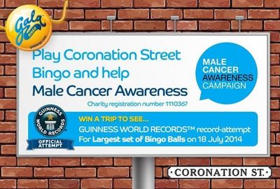 Win a Trip to Coronation Street with GalaBingo.com to Play with 'World's Biggest Bingo Balls' in Fundraiser for Male Cancer Awareness Campaign!
