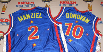 The Harlem Globetrotters held their eight annual player draft today, picking from a wide array of world-class athletes. Among those chosen were NFL rookie quarterback Johnny Manziel and soccer legend Landon Donovan, who both received official Harlem Globetrotter jerseys.
