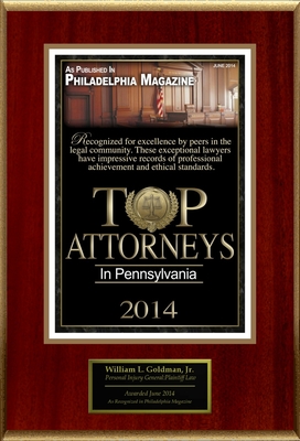 Attorney William L. Goldman, Jr. Selected for List of Top Rated Lawyers in PA.