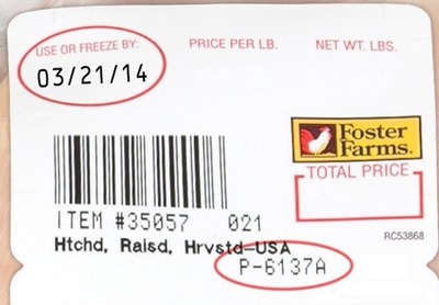 Foster Farms Issues Voluntary Recall Of Chicken With Select March "Use or Freeze By" Or "Best By" Dates