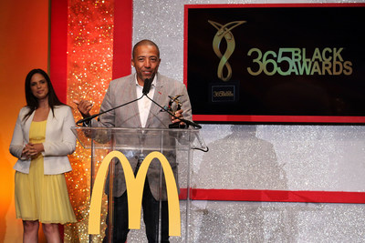 NEW ORLEANS - (July 5, 2014) - Entertainment icon Kevin Liles owned the spotlight after receiving an award presented by national news correspondent Soledad O'Brien at the 11th annual McDonald's 365Black Awards ceremony, held at the New Orleans Theater July 5. McDonald's 365Black Awards are given annually to salute outstanding individuals who are committed to making positive contributions that strengthen the African-American community.