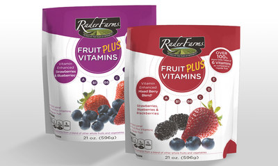 Rader Farms(R) Fruit PLUS Vitamins(TM) is the first fortified whole frozen fruit product to boost nutritional values of whole strawberries, blueberries and blackberries with five additional vitamins, including B1, B6, D, E and K. Using topical nutrients sourced only from whole fruits and vegetables, Fruit PLUS Vitamins offers a fresh approach to homemade smoothies and fresh fruit snacking.