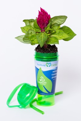 Being green is oh-so refreshing. That was the message today as SeaWorld Parks & Entertainment(TM) debuted the first refillable plastic cup made from plant-based materials. Now available in all SeaWorld(R) and Busch Gardens parks across the U.S., the reusable, 100-percent recyclable plastic cup is manufactured using proprietary PlantBottle(TM) packaging technology from the company's beverage partner, Coca-Cola.