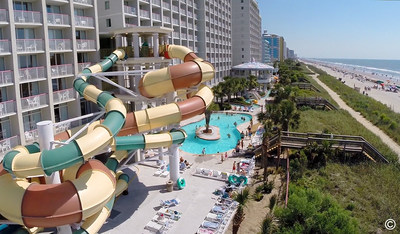 Crown Reef Resort's Waterpark features two four-story tall waterslides, a silly sub, tree house and more.