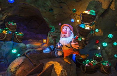 The Seven Dwarfs Mine Train, a brand new roller coaster ride, is part of the newly expanded Fantasyland within Walt Disney World's Magic Kingdom