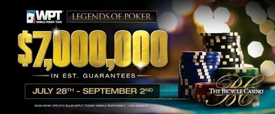 Don't miss Season VIII WPT/Legends of Poker $7,000,000 in Est. Prize Pool starting July 28th - Sept 2nd at The Bicycle Casino!