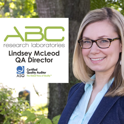 ABC Research Laboratories QA Director, Lindsey K. McLeod, Receives ASQ Quality Auditor Certification