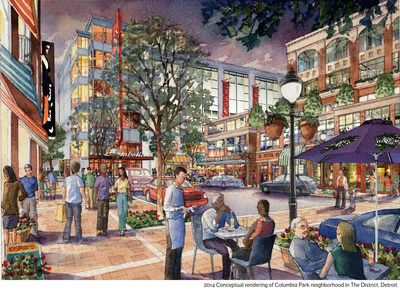 2014 Conceptual rendering of Columbia Park neighborhood in The District, Detroit
