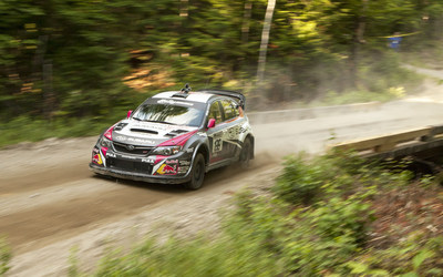 The #199 car of Travis Pastrana and Chrissie Beavis claimed 5 rally stage wins and 2nd place overall behind teammate David Higgins.