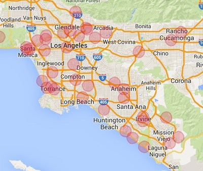 Los Angeles coverage map