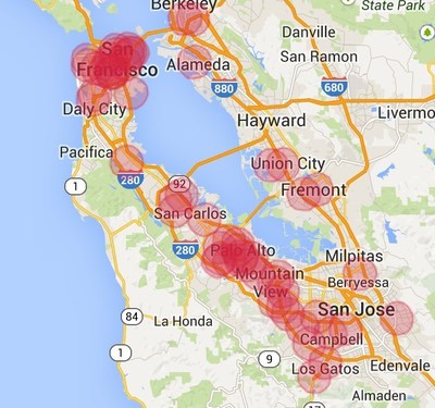 SF Bay area coverage map