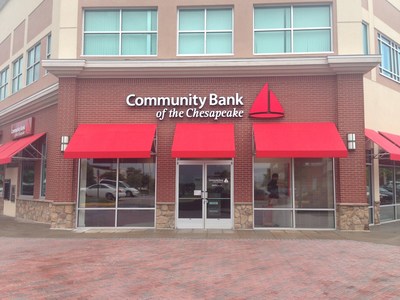 The newest Community Bank of the Chesapeake branch in Fredericksburg's Central Park commercial area.