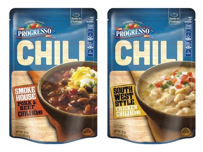 Progresso(TM) is heating it up and expanding its line to include chili. You can now have "homemade" quality chili anytime you want that is so good, Progresso put its name on it. Offering a unique twist on classic chili flavors, Progresso takes the time out of preparing homemade chili which can take hours. Ready in 5 1/2 minutes, new Progresso Chili comes in two flavors--Smokehouse Pork and Beef Chili with Beans and Southwest Style White Chicken Chili with Beans.