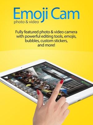 Emoji Cam is a comprehensive photo and video app featuring our Patent Pending “Edit On the Fly” technology that enables users to edit, add special effects, speech bubbles, sound effects and music tracks to their photos and video.