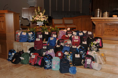 First Presbyterian Church of Fort Lauderdale's Children's Ministry "Back to School" Mission Project Collects Hundreds of Filled Backpacks for Local Students