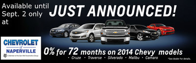 Chevy vehicles available for zero percent APR