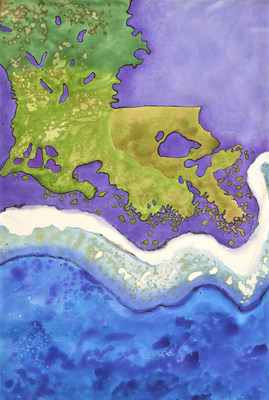 "Disappearing Coastline" Acrylic on canvas, 12x8 feet