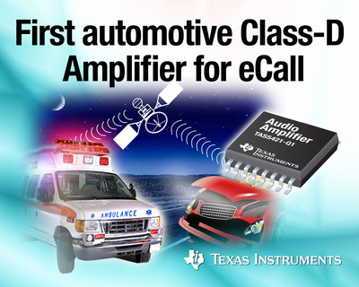 TI introduces first fully integrated mono, Class-D audio amplifier for eCall, instrument cluster and telematics