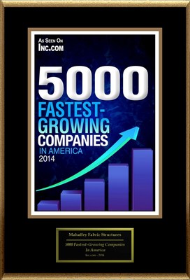Mahaffey Fabric Structures Selected For "5000 Fastest-Growing Companies In America"