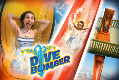 Six Flags White Water in Marietta, Georgia will make an enormous splash in 2015 with the addition of Dive Bomber, an electrifying capsule water slide towering 10 stories tall, with a nearly 90 degree drop and speeds of more than 40 miles per hour. Dive Bomber will take the existing Cliffhanger attraction to new heights and open in the spring of 2015.