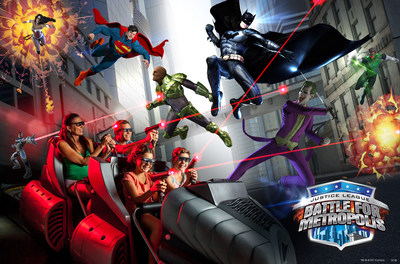 Traveling in six-passenger vehicles, guests will become members of the JUSTICE LEAGUE Reserve Team and engage in a full-sensory journey as they work to outsmart Lex Luthor and The Joker and save the city of Metropolis.