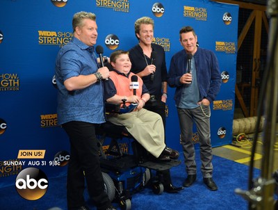 Country band Rascal Flatts hang out backstage with MDA Ambassador Bryson Foster, 14, at the 2014 MDA Show of Strength Telethon airing Sunday, Aug. 31 9|8c on ABC stations nationwide. The annual telethon raises funds and awareness to support the Muscular Dystrophy Association’s mission to save and improve the lives of children and adults fighting muscle disease.