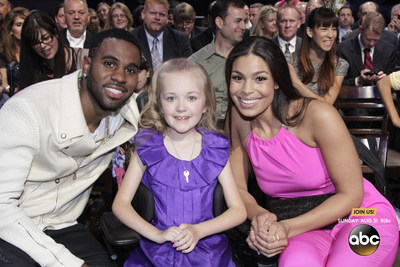 Pop star sweethearts Jordin Sparks and Jason Derulo took their support behind-the-scenes at the 2014 MDA Show of Strength Telethon to meet with children affected by muscle disease.