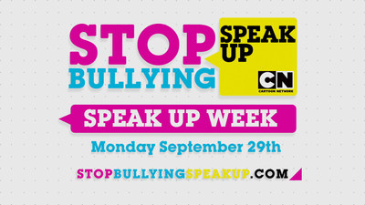 Cartoon Network's Speak Up Week (Sept. 29-Oct. 3) seeks one million people to create & share videos stating "I Speak Up" to bullying. The campaign launches 2014's National Bullying Prevention Month.