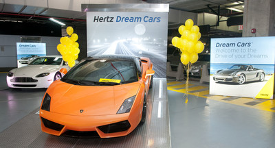 Hertz celebrates 25,000th Dream Cars rental on Wednesday, Sept. 3, 2014 in Miami. (Mitchell Zachs/AP Images for Hertz)