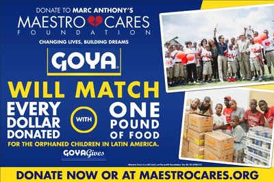 Goya Foods patrocina la serie de conciertos 'Cambio de Piel' de Marc Anthony y ayuda a recaudar fondos para la Fundación Maestro Cares